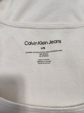 Calvin Klein Jeans Women's Cream Pima Cotton Bodysuit